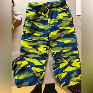 Lands' End Kids Blue and Green Camouflage Joggers